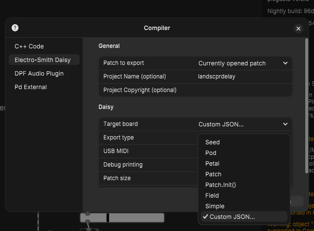 compile window custom board